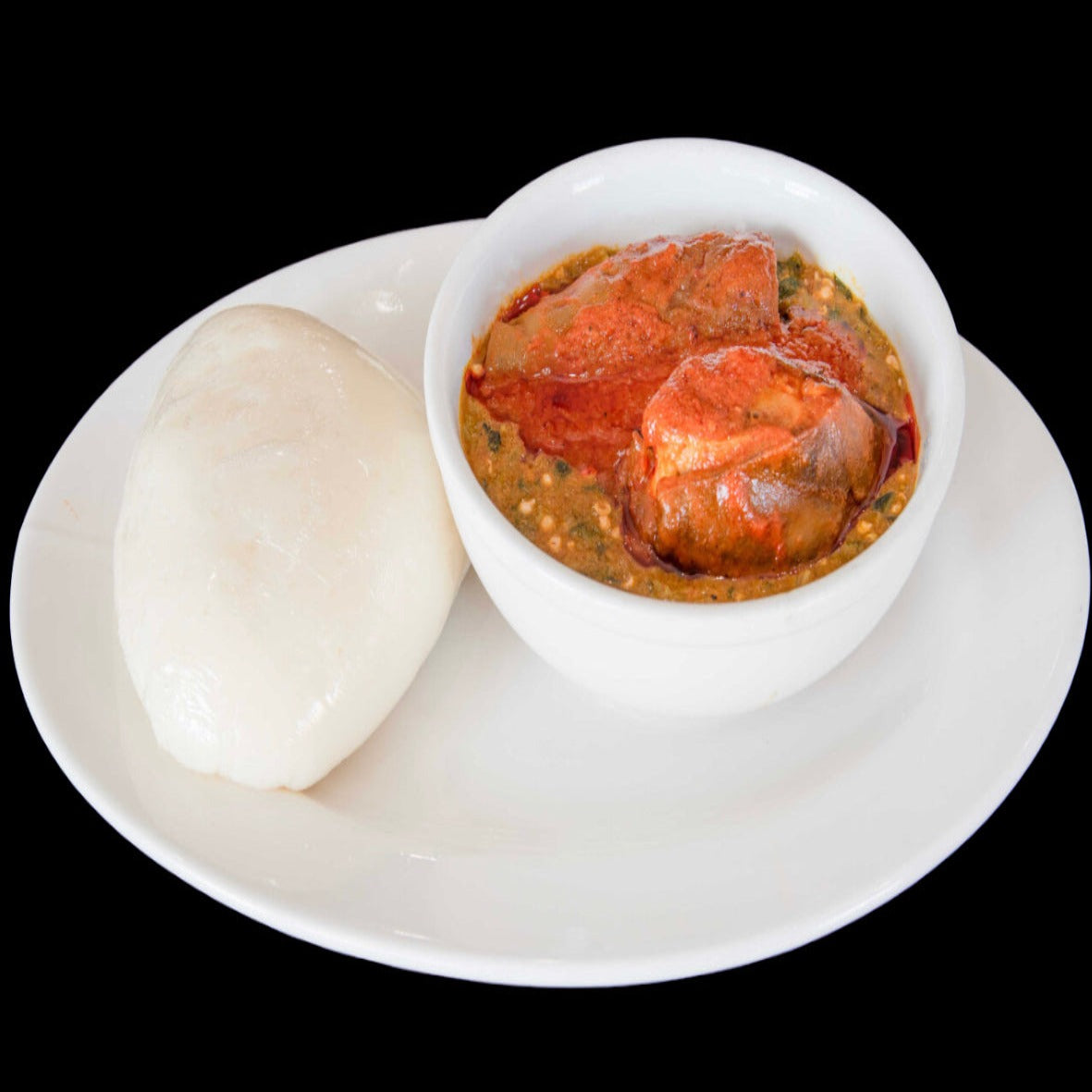 Okra ogbonna vegetable and fufu combo